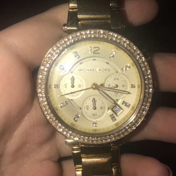 Small Woman’s Gold and Diamond Michael Kors Watch - Picture 4 of 4